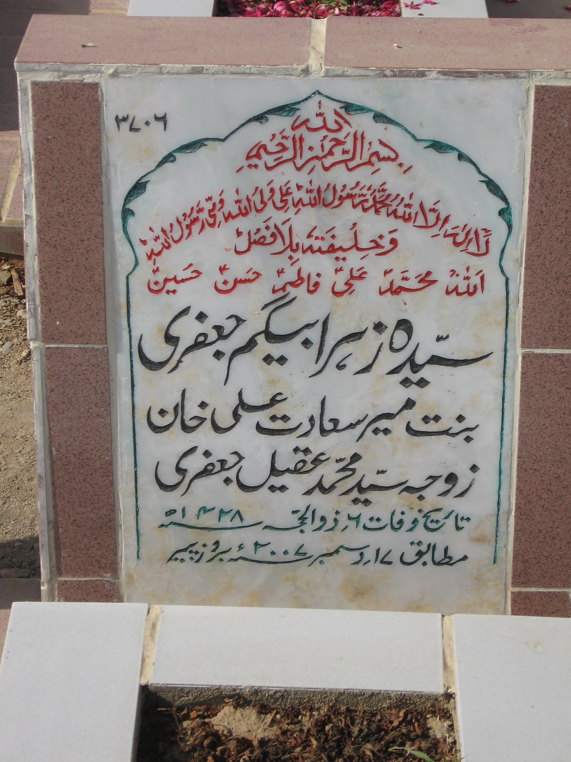 3706 – Syeda Zehra Begum Jaffri